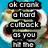 A four- of pixelated text overlays on a blue background with a repeating circular pattern, each displaying distinct phrases