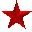 Red five-pointed star icons in various orientations and partial states on a gray background.