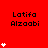 Red background with repeated "Latifa Alzaabi" text and white star icons in varying quantities per