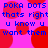 Blue text on pink background with red circular shapes, repeating phrases and visual elements across the frame.