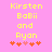 Yellow pixelated text on pink background reads 'Kirsten BaBii and Ryan' with orange heart symbols below, two variations show different heart positions.