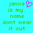Pixelated text on cyan background with green letters and pink heart symbol, two identical side-by-side layouts.