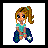 Pixelated character with blonde ponytail and blue top, paired with text reading "I may be short..." and "But I can still kick your butt!"