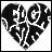 Black and white heart-shaped icon with white text 'HUG ME' and red animated line tracing the heart's outline