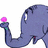 A pixelated blue elephant holds a pink flower in its trunk, with text reading 'Horton Hears A Who! x3' to the right.