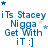 repeated text-based icons with blue lettering and star accents on a white background, each displaying "iTs Stacey Nigga Get With iT :]"