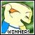 A 50x50 pixel animated buddy icon showing a cartoon character with yellow skin, blue shirt, and green background in two sequential frames where the character's head position shifts slightly left to right while holding an orange carrot-like object near its eye.