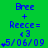 Green background with blue text and symbols repeating in a pattern, showing three variations of a small star symbol in the lower-left corner of each