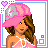 Animated contact sheet of a pixel-art doll icon with pink-themed outfit and text frames showing 'to the world you may be someone but to someone you may be the world'