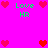 Pixelated icon with bright pink background, green text 'Love HR', and red heart symbols in various arrangements.