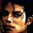 A 48x48 pixel buddy icon split into two frames showing a pixelated face on the left and green text on a dark background on the right, with visible dithering and low-resolution rendering artifacts.