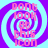 A static image with a purple and light blue spiral background and pink text reading "DON'T LOOK AT THIS ICON" arranged in a vertical