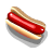 Animated sequence showing a hot dog bun with red sausage being topped with yellow mustard from a squeeze bottle.