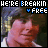 A 5x5 contact sheet of animated frames showing a person with dark hair and yellow headphones, each frame displaying the text 'WE'RE BREAKIN' + FREE in blue and white pixelated font at the top.