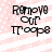 Four identical display black text on a pink and white striped background with pixelated noise