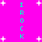 A static image with a bright pink background featuring scattered white star shapes and vertical of cyan text reading "IRock"