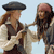 Two pixelated figures in historical attire face each other against a light blue background, one wearing a dark cap and the other a red headwrap.