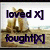 Six beach scenes show two people in white clothing on sand with ocean background, each paired with a purple text phrase ending in [X] or [].