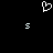 White pixelated heart symbol above two white pixelated 'S' characters on black background.