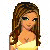 Pixelated image of a woman with long brown hair wearing a yellow top and blue jeans, with text below reading "Is there anyone out there cуз its gettin harder n harder to breathe".