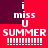 Pixelated text on red and dark purple background with white lines, displaying 'i miss U SUMMER' in four repeated sections.
