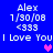 Blue background displays repeated text and heart symbols with varying pixelated heart colors.