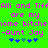 Green background with pink pixelated text reading "Ali and Tiff are my home bitches -Aunt Jay" repeated twice, each followed by five blue and one teal star-like symbols.