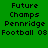 Green background with pixelated text reading Future Champs Penrridge Football 08 in three , some words highlighted on white backgrounds