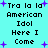 Pixelated text and purple stars on cyan background, repeating 'Tra la la American Idol Here I Come' in two with slight variations