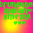 Green pixelated text on a pink and yellow gradient background with three heart symbols below.
