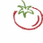 tomato-shaped icons with red outlines and green stems, each containing text that changes color across frames