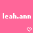 Pink background with repeated white text 'leah.ann' and pixelated heart and arrow symbols in different positions across frames.