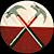 Four circular Pink Floyd-themed buddy icons arranged in a 2x2 contact sheet, each featuring crossed hammers over a red-and-white background with text variations.