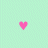 A 3x3 contact sheet of animated heart frames showing size progression from small to large on a mint green background with scattered pink pixels at bottom left.