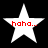 Four white five-pointed stars on black background with red text "haha..." inside each star.