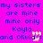 Pixelated text repeats on a bright pink background with yellow hand symbols replacing 'and' between names.