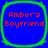 Four identical blue square icons with rounded corners, each bordered by a green outline and displaying red text reading "Amber's Boyfriend" in pixelated font.