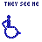 Blue pixelated wheelchair icon with a seated figure, paired with evolving text above and below the icon in blue block letters on white background.