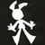 Two side-by-side pixelated stick figures with rabbit ears, one white on black background and the other black on light gray background.