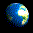 Animated contact sheet of a rotating Earth globe icon with blue oceans, green landmasses, and white cloud highlights across 23 frames arranged in a 5x5 grid on black background.