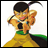 A pixelated anime-style character with yellow skin and black hair in a green-and-black outfit, next to text reading "Anime IM" on a black background.