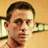 Pixelated image of a person with short brown hair against a light brown background, with pink text reading 'No words to Describe Him' on a black field.