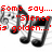 Red text and black musical notes on white background with gray , stating 'Some say... "Silence is golden..." but ... i choose noise. music=life.'
