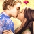 A pixelated animated buddy icon showing a couple kissing with text "True Love" on a pink background and a small heart symbol above them.