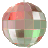 identical spherical icons with reflective surfaces showing red, white, green, and brown segments, arranged in five and five against a gray background