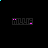 Animated sequence of pixelated text 'MILUE' with scattered cyan and magenta dots on black background, showing dynamic dot movement across frames.