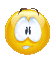Yellow circular face with brown eyebrows, white eyes with black pupils, and a small mouth showing various expressions