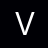 A white pixelated letter V on a black background with slight grayscale gradient edges.