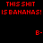 A static contact sheet of 12 frames showing a pixelated red text animation on black background with repeated phrases and phonetic spellings of 'BANANAS'