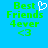 Green pixelated text 'Best Friends 4ever <3' on blue background with white heart symbol above 'Best' on left side.